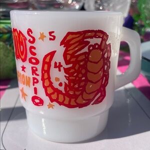 ♏️ Vintage Anchor Hocking Fire-King Zodiac Mug - Scorpio 🦂